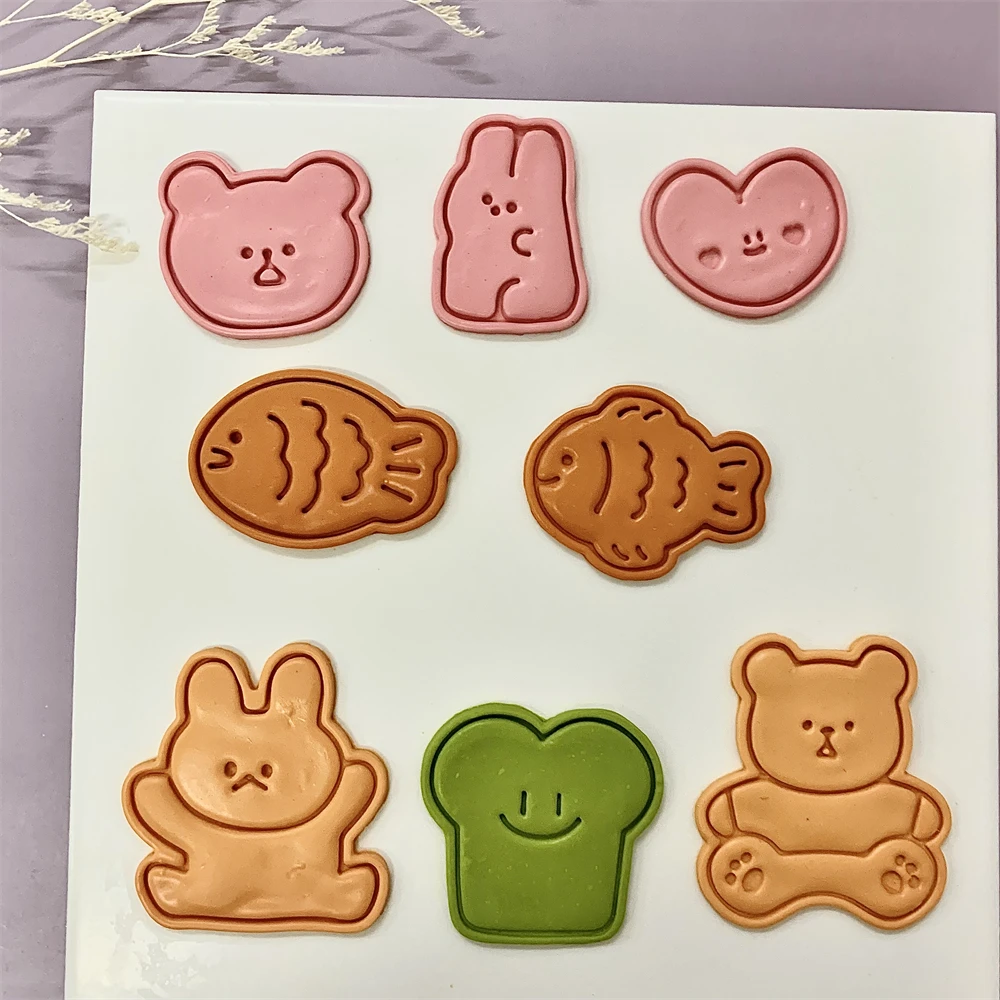 Bunny Cake Mold - Śliczne zwierzęce ciasteczka do wytłaczania ryby